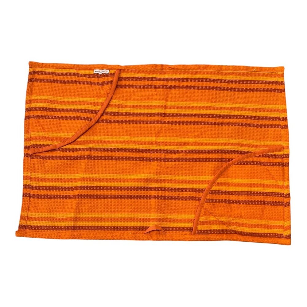 Rachael Ray Orange Striped Kitchen Towel Pot Holder Set Waffle Weave